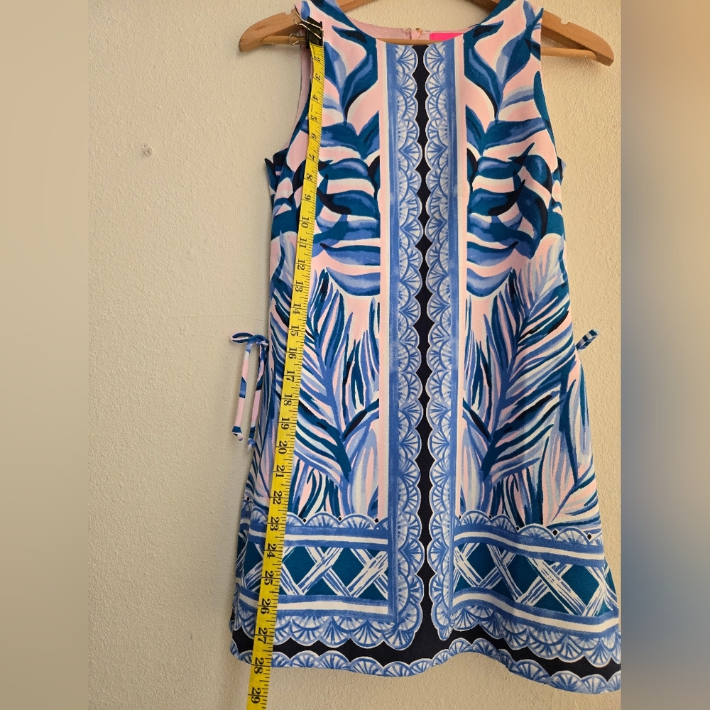 Lilly Pulitzer Blue and Pink Tropical Swim Coverup, Size 0 - Picture 7 of 8